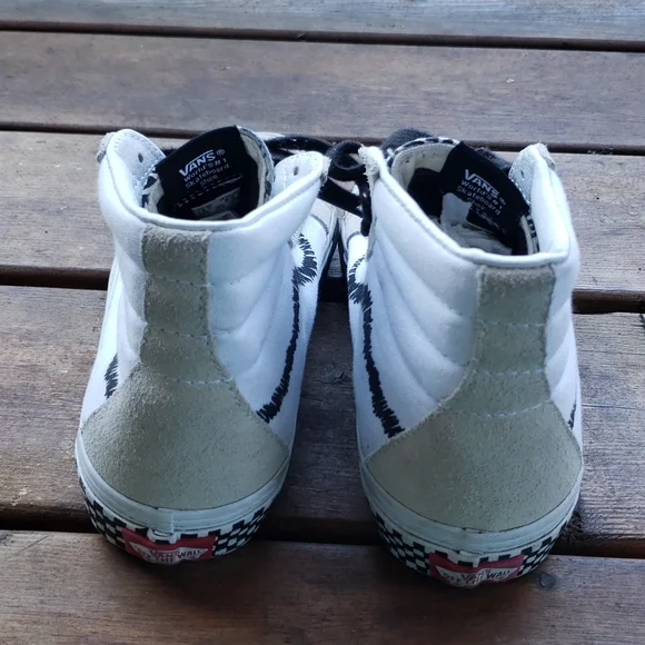 VANS SK8-HI REISSUE DIY Skate Shoes White Black sz 4.5 Mens - Picture 9 of 14